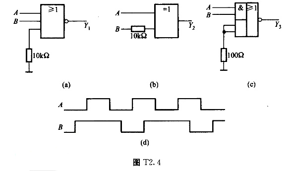 4所示各个cmos门电路输出端的逻辑状态,写出相应输出信号的逻辑表达式
