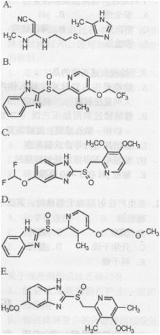 奥美拉唑的化学结构式是( ).