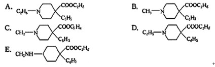 哌替啶的化学结构为.