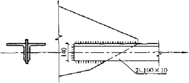 如图所示角钢和节点板采用三面围焊连接角钢为2└14010节点板厚度t