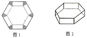 图1,将边长为1的正六边形铁皮的六个角各切去一个全等的四边形,再沿