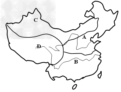 读中国四大地理分区图,回答下列问题
