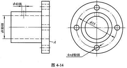 把下列形位公差要求标注在图414上1法兰盘端面a的平面度公差为0008mm2