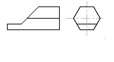 补画出六棱柱被截切后的h面投影.