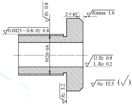 试将下列表面粗糙度轮廓技术要求标注在图153所示的机械加工的零件