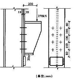 下圖所示柱與牛腿螺栓連接節點構件材料為q345鋼採用摩擦型高強度螺栓