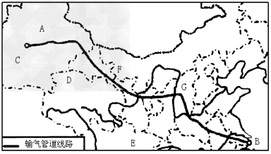 (1)"西气东输"主干道西起轮南油田,它位于图中a所示的_______自治区