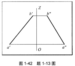 如圖1-42所示,已知正方形一對角線ab的兩投影,另一對角線cd為側平線