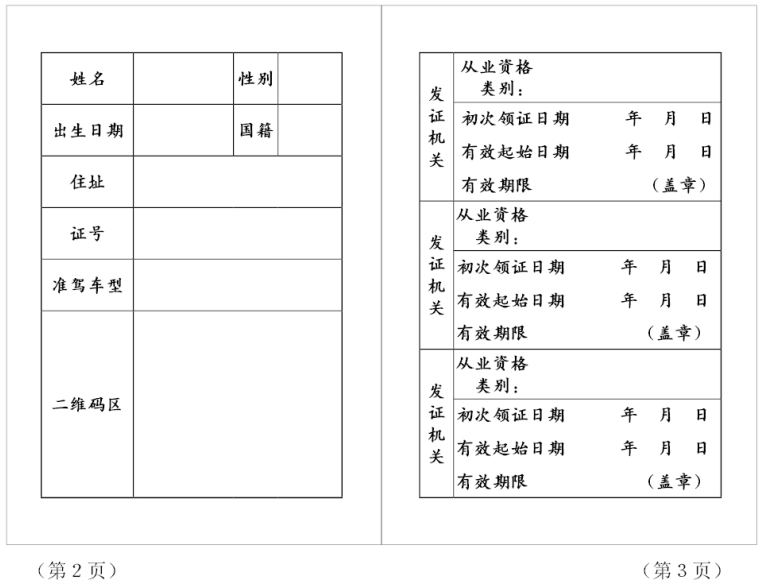 道路运输从业人员从业资格纸质证书式样